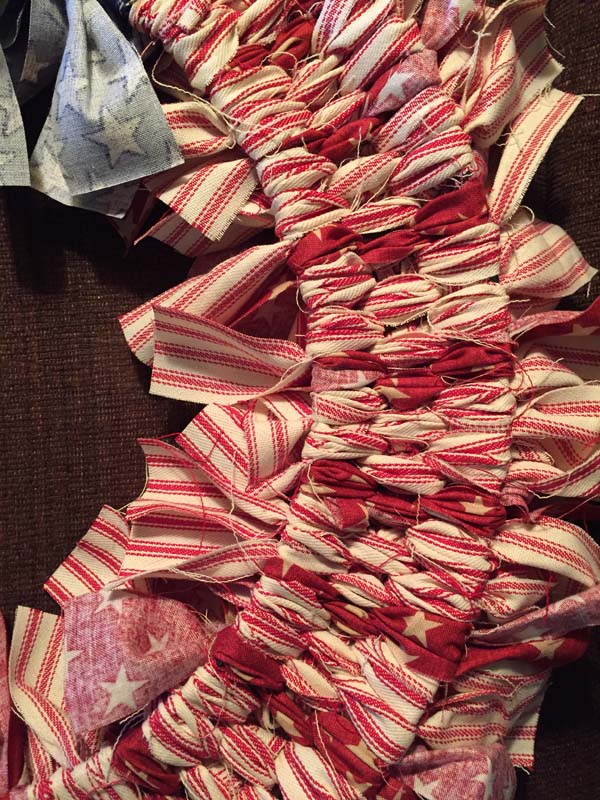 Patriotic Farmhouse Wreath Tutorial Closeup of Back