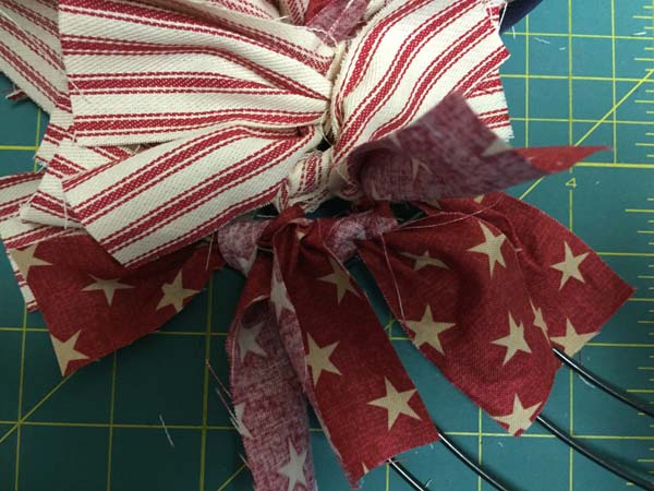 Patriotic Farmhouse Wreath Tutorial Tie Reds