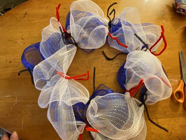 Patriotic Mesh Wreath More white mesh