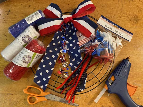 Patriotic Mesh Wreath Supplies