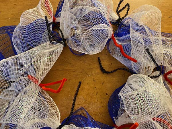 Patriotic Mesh Wreath White mesh