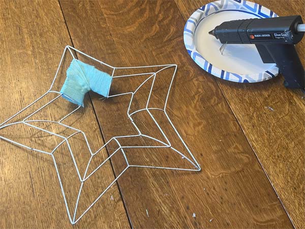 Patriotic Star Wreath 11 Blue Wrapped