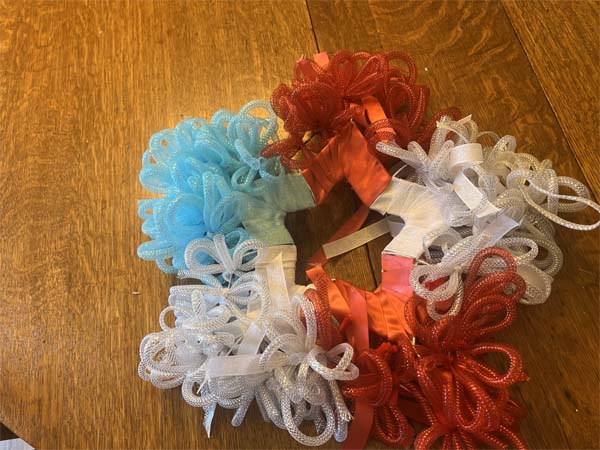 Patriotic Star Wreath 21 Ribbon Added