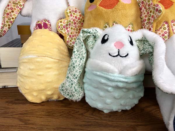 Peekaboo Bunny Closeup Peeking with Egg