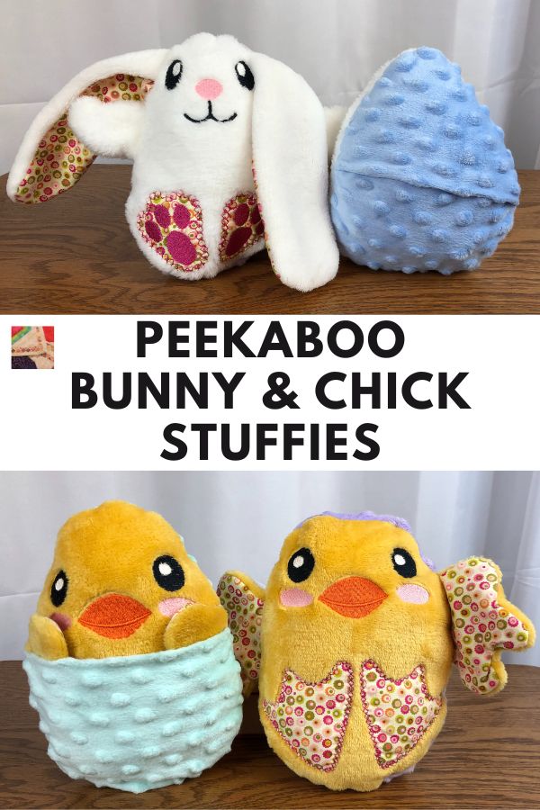 Peekaboo Bunny and Chick Stuffies - pin 