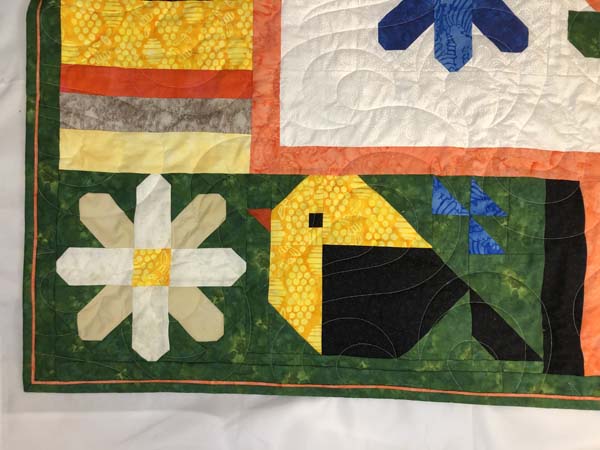Pen and Paper Quilt Bird Flower