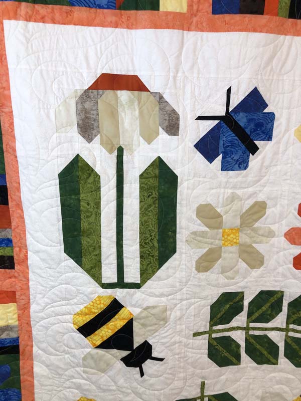 Pen and Paper Quilt Flower Bee