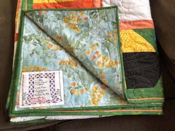 Pen and Paper Quilt Label