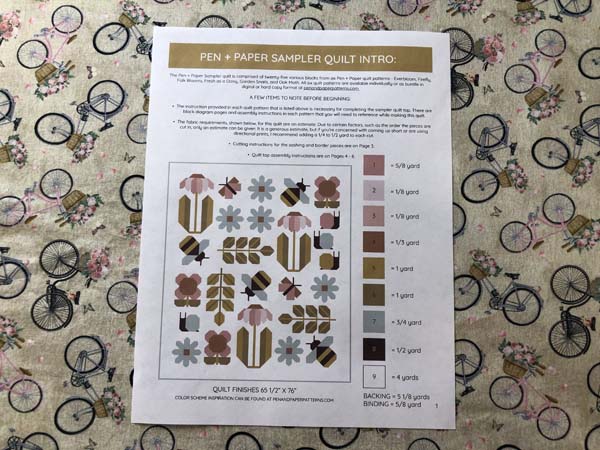Pen and Paper Quilt Pattern Page