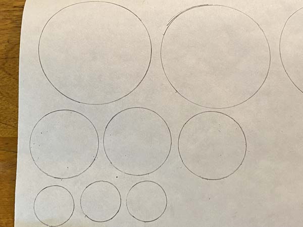 Penny Rug Circles Drawn on freezer paper