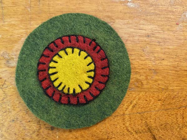 Penny Rug Flower Bookmark 13 Circles Complete