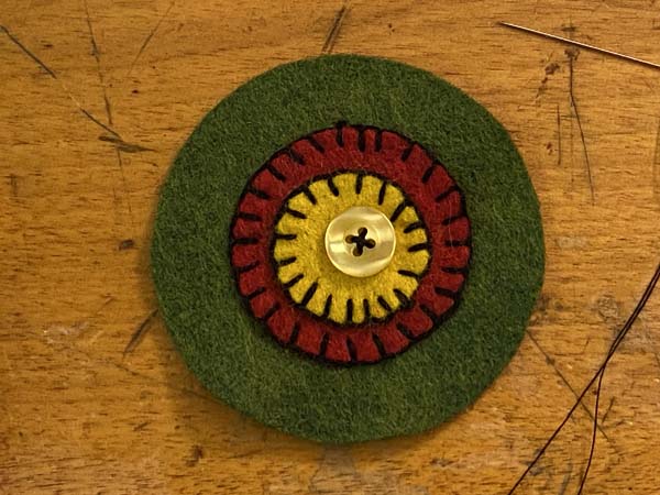 Penny Rug Flower Bookmark 14 Add Button