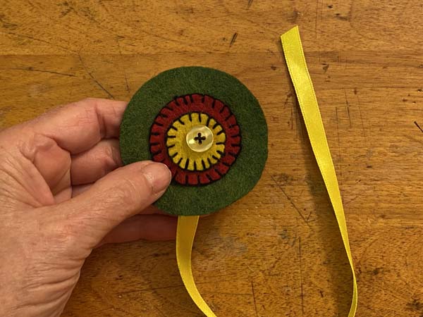 Penny Rug Flower Bookmark 16 Ready for Back