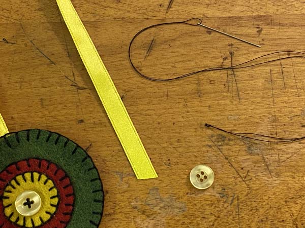 Penny Rug Flower Bookmark 22 Add Button