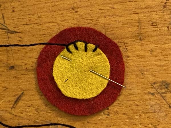 Penny Rug Flower Bookmark 8 Stitch Around