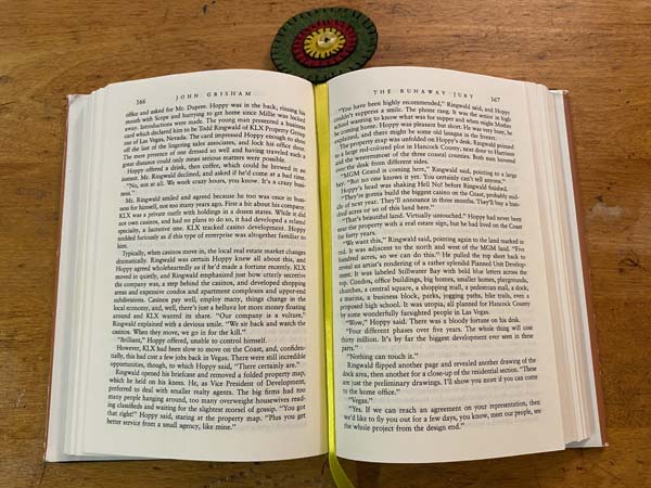 Penny Rug Flower Bookmark In Book