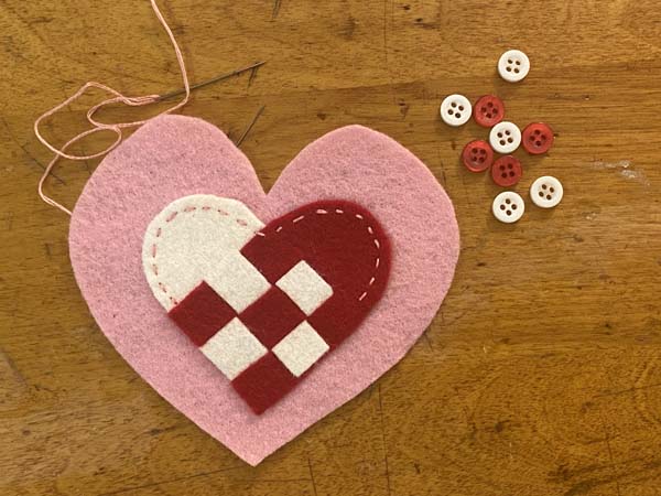 Penny Rug Heart Buttons