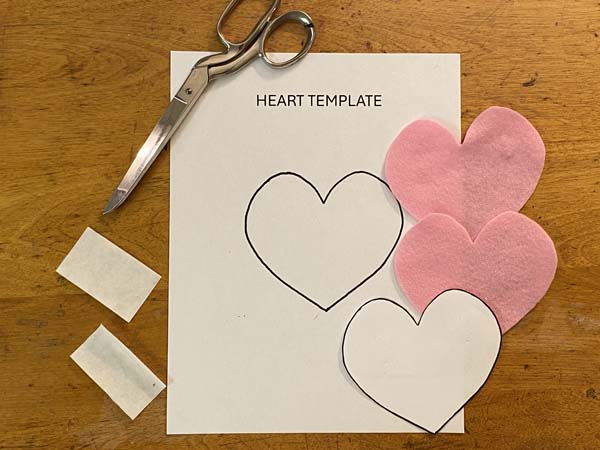 Penny Rug Heart Template Hearts Cut