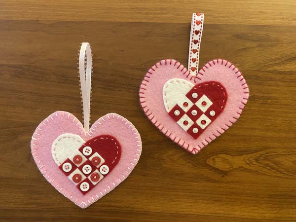 Penny Rug Heart Two Finished Hearts