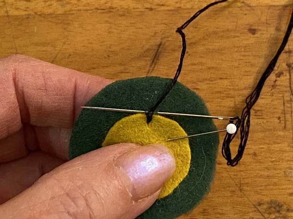 Penny Rug Ornament 10 Needle Under Stitch