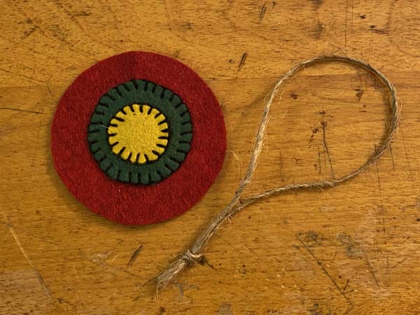 Penny Rug Ornament 22 Hanging Loop