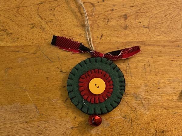 Penny Rug Ornament 35 one finished ornament