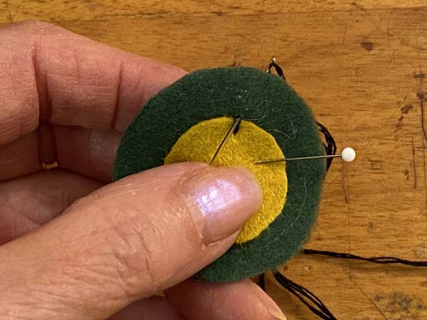 Penny Rug Ornament 9 Needle Up Same Hole