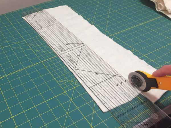 Piece Together Batting Scraps - Cutting Straight Edge