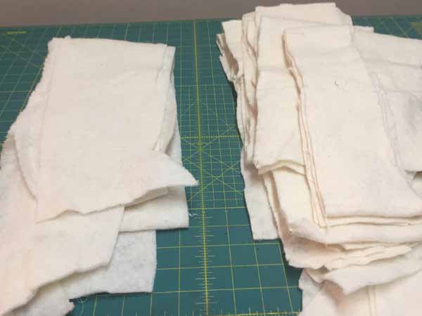 Piece Together Batting Scraps - Sort Scraps
