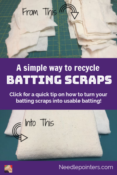 Piece together batting scraps tutorial - pin