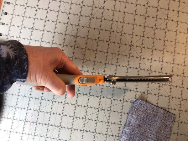 Pinked Seam 3 Show both hand Pinking Shears