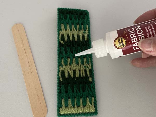 Plastic Canvas Bookmark Finish 4 Apply Glue