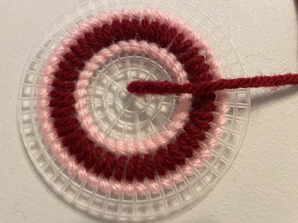 Plastic Canvas Coaster 2 13 Pull up thread near center