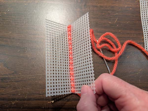 Plastic Canvas Long Legged Cross 14 Showing back side