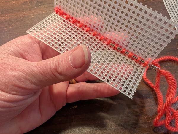 Plastic Canvas Long Legged Cross 15 Finish Yarn 1