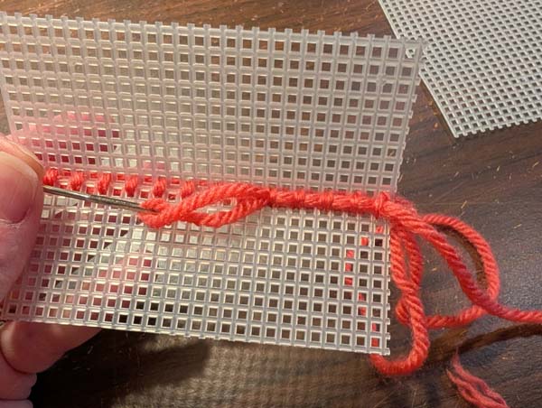 Plastic Canvas Long Legged Cross 16 Finish yarn 2