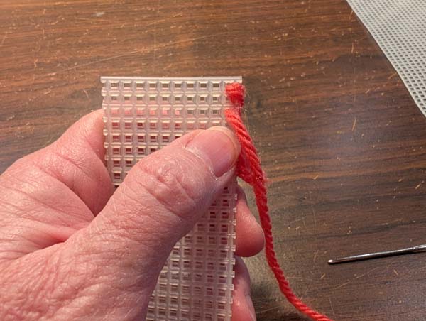 Plastic Canvas Long Legged Cross 5 Pull Yarn through