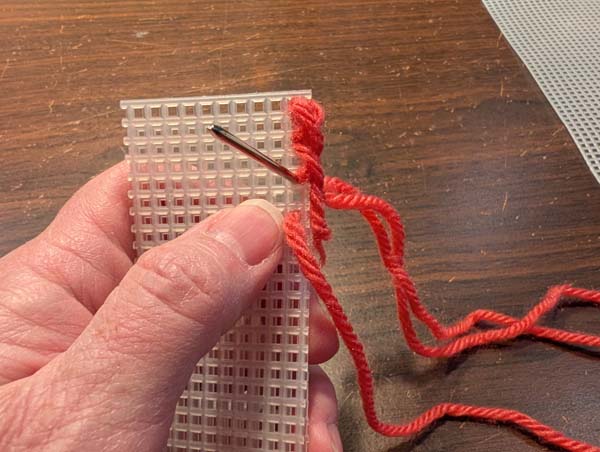 Plastic Canvas Long Legged Cross 6 Stitch in Previous Hole