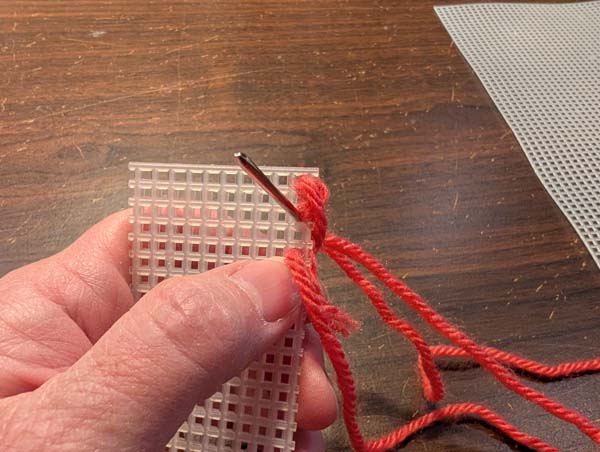 Plastic Canvas Long Legged Cross 8 Stitch in previous hole