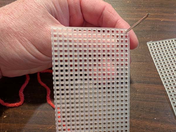 Plastic Canvas Whip Stitch 1 Start in corner