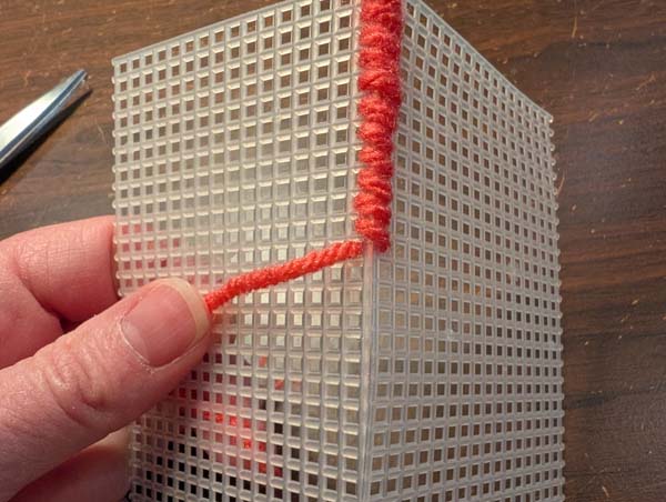 Plastic Canvas Whip Stitch 12 after each stitch