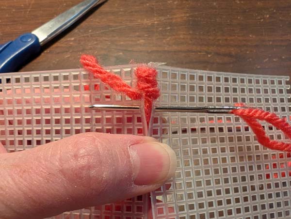 Plastic Canvas Whip Stitch 7 Continue stitching through next holes