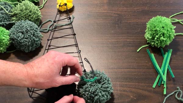 Pom pom Tree Wreath Attach Poms