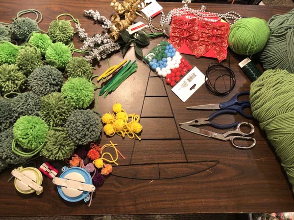Pom pom Tree Wreath Supplies