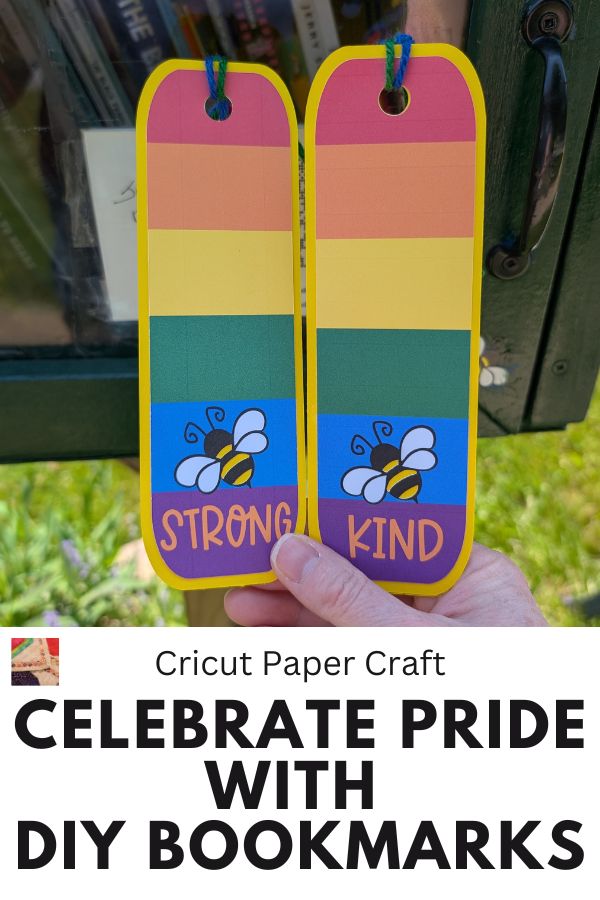 Pride Bee Sayings Bookmarks for Cricut - pin