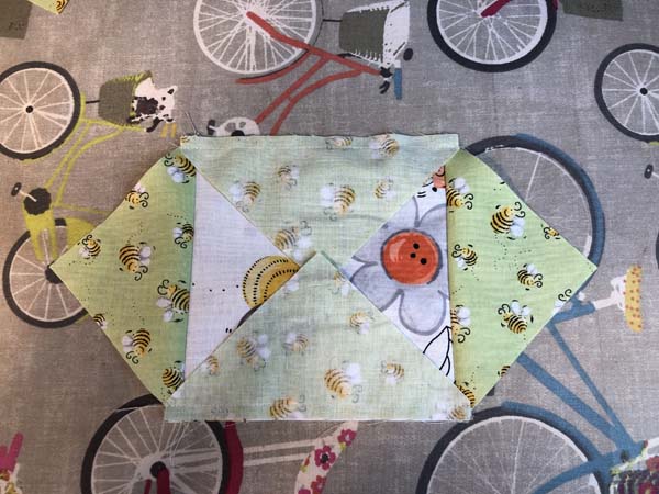 Propeller Block Last Inner Triangles Sewn