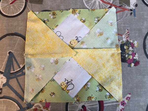 Propeller Block Outer Triangles Sewn