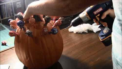 Pumpkin Lollipop Holder - Drill Holes