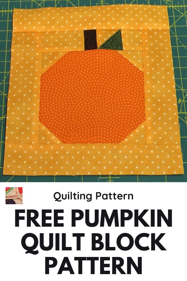 FREE Pumpkin Quilt Block Pattern - pin