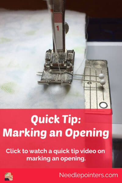 Sewing Quick Tip: Marking an Opening - Pin